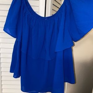 Cobalt Blue Off-the-Shoulder Blouse
